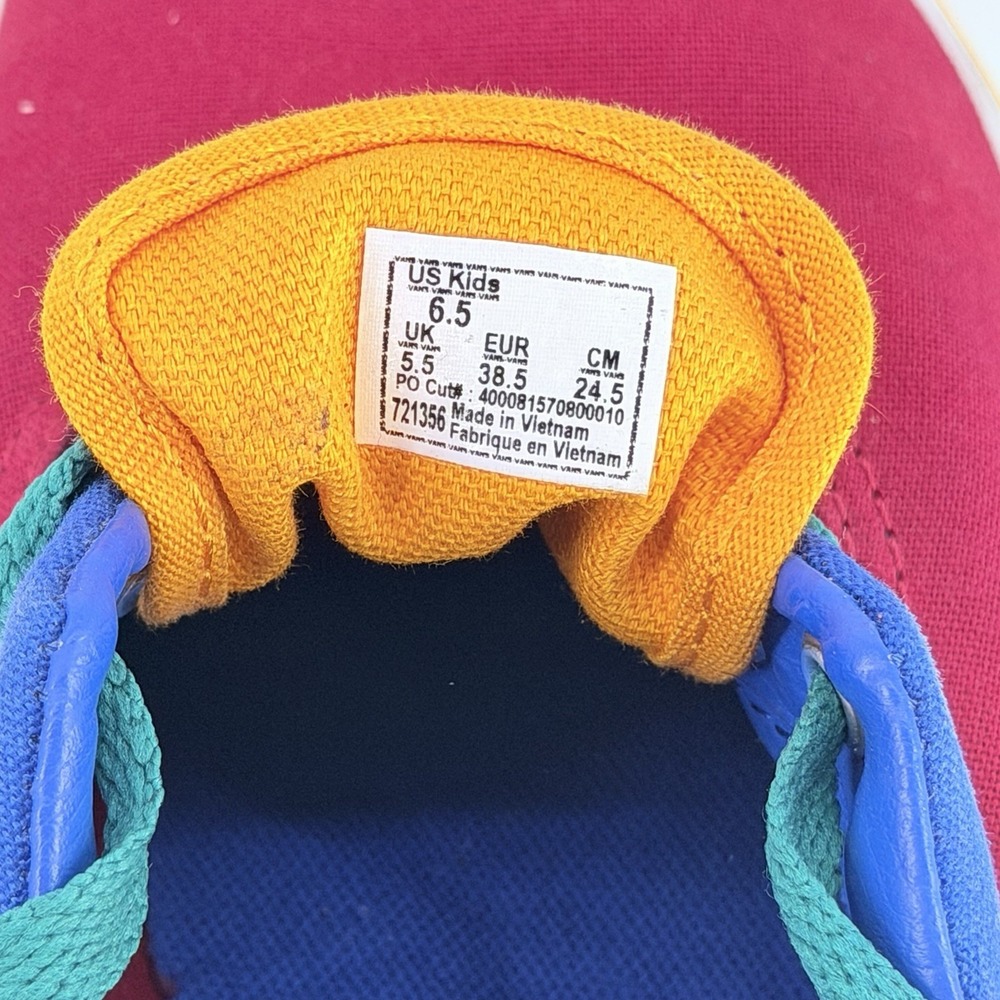 Vans Era Colorblock Canvas Sneakers Kids US 6.5 Lapis Blue Red w/ Box - Picture 9 of 12